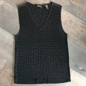 Identity knit sequin v-neck sweater tank size L